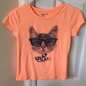 Neon Orange Snap Cat Shirt